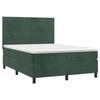 3143082 vidaXL Lit à sommier tapissier et matelas Vert foncé 140x190cm Velours