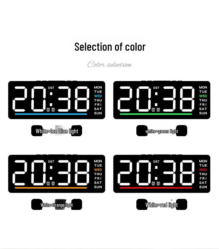 Multifunctional LED Alarm Clock: Cross-Border Digital, Silent Electronic Design for Children's Bedside 6676.