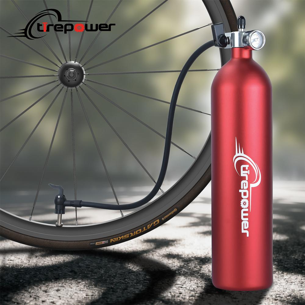 Ctrepower Tubeless Tire Air Bottle Tire Booster with Pressure Gauge & Valve Fast Inflator for MTB & Road Bicycle Vacuum Tires