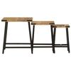 VidaXL Tables Basses Gigognes 3 pcs, Tables d'Appoint Empilables, Tables de Chevet, Bout de Canapé Salon, Bois Massif de 372735