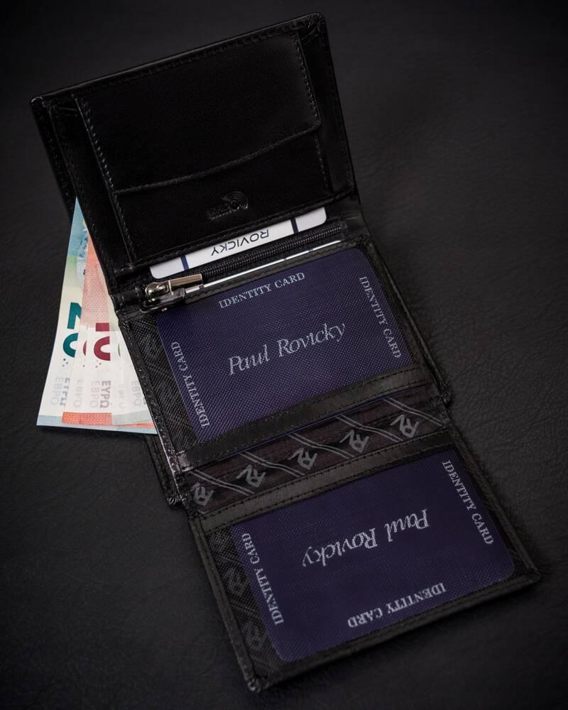 Men's leather wallet equipped with RFID system - Rovicky