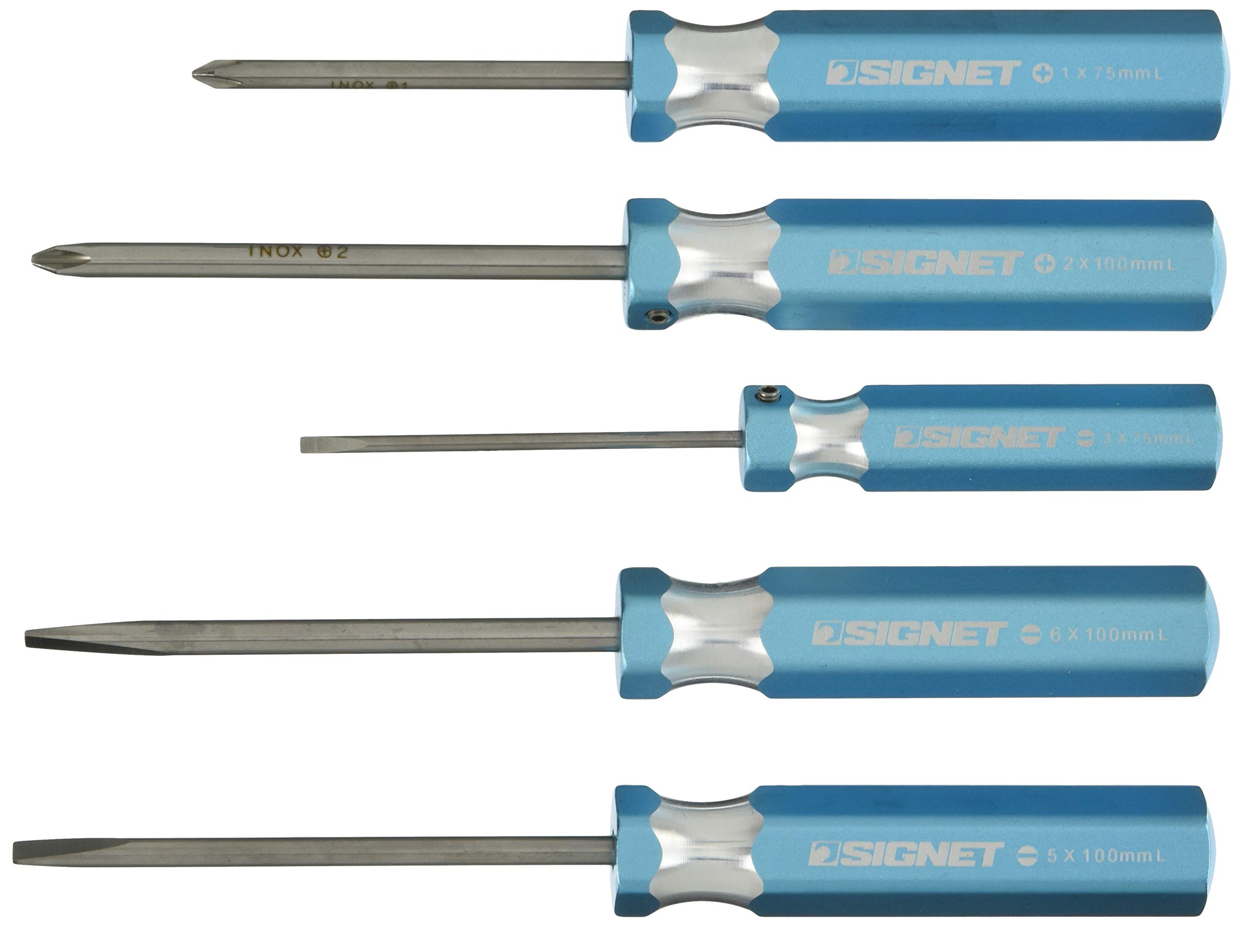 

Набор отверток SIGNET из нержавеющей стали, 5 штук (52205)