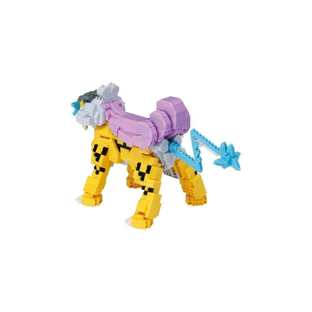 Kawada Nano Block Pocket Monster Raikou Deluxe Edition Building Set 7x28x21cm for Ages 12 and Up