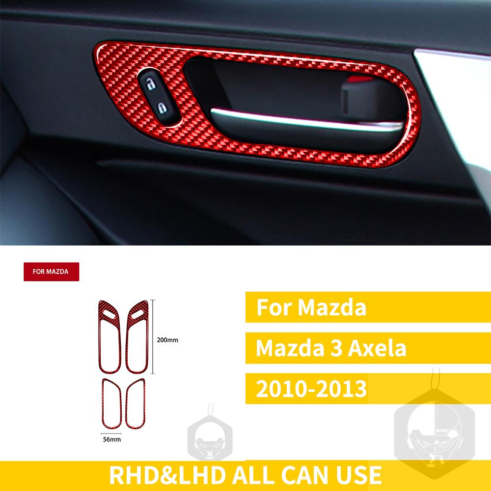 Red Carbon Fiber Whole Interior Stickers For Mazda 3 Axela 2010-2013 Car Accessories Dash Trim Gear Shift Console Cover Molding SW8