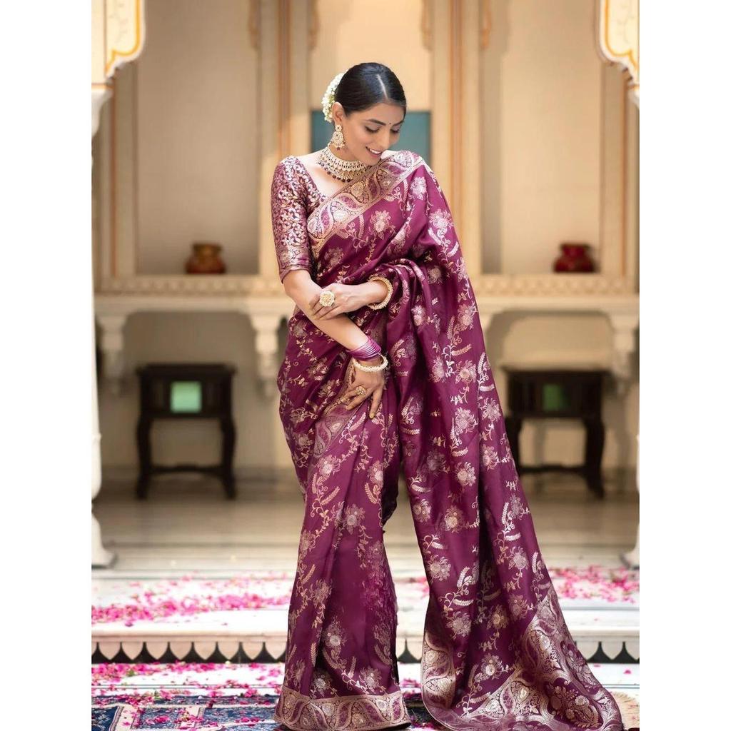 Stylish Unick Weeding Wear and Party Wear Saree for Women ,Blouse (Need To Be Stitched As Per Size And Fit)