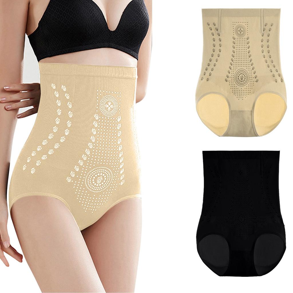 Women's Negative Ion High-Waisted Abdominal Underwear, Cotton Waist Waist, Buttocks, Tummy, Stomach, And Body Shaping Pants
