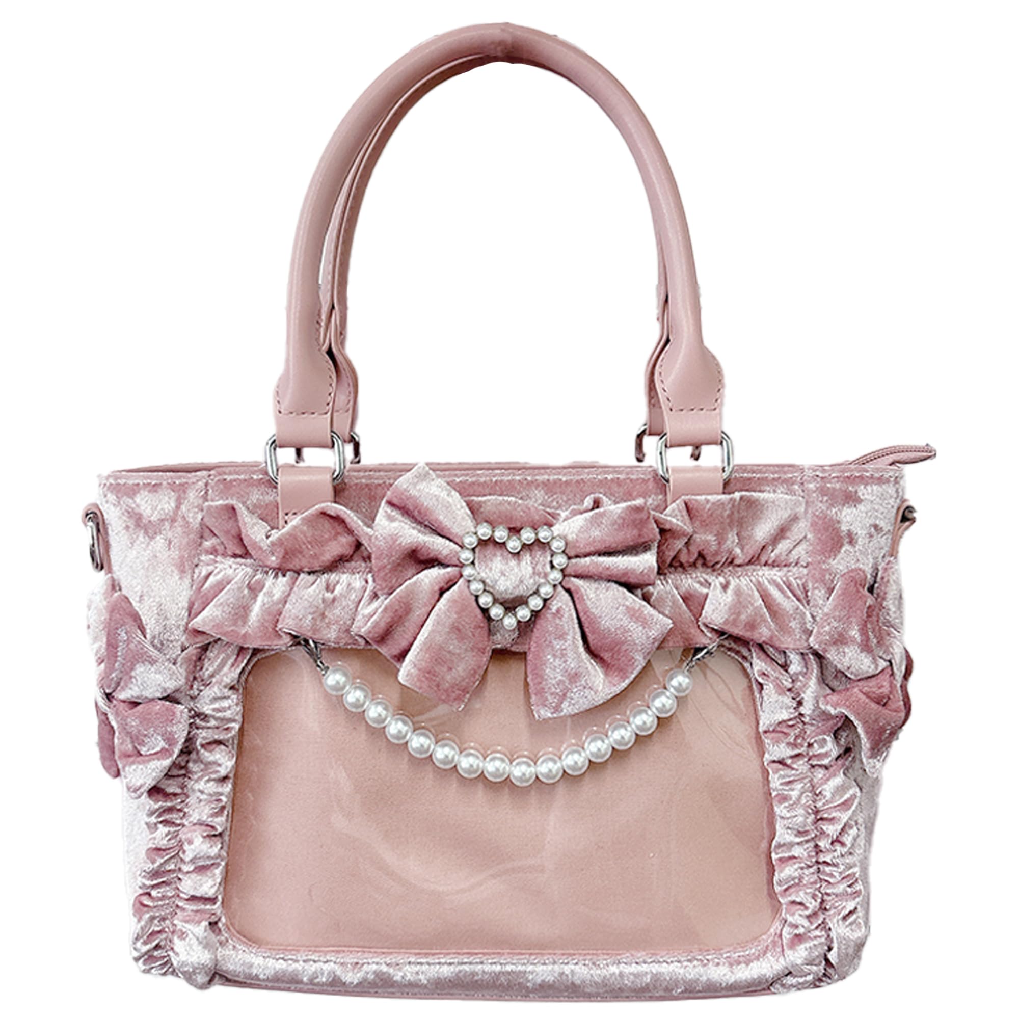 

Жемчужная лента бархатная ита-сумка розовая [Best Wish] [Б/у] розовый