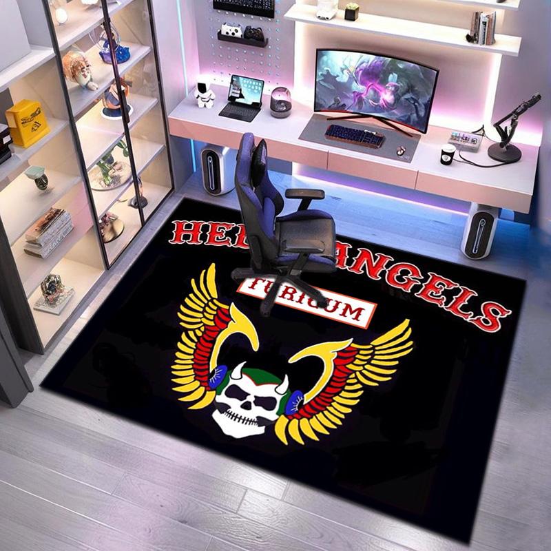 Gang Motorcycle enthusiasts Hells Angels Motorcycle Club carpet is suitable for living room and bedroom doormats office balcony decorative carpet V8