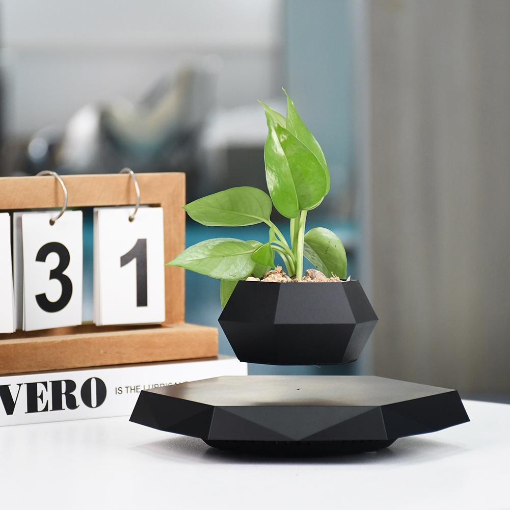 360Automatic Rotation Magnetic Floating Flower Pots Levitating Plant Pot Levitation Smart Flower Pot for Plants Home Decoration