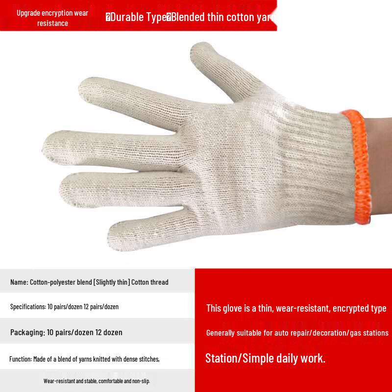 

Wear-Resistant Canvas Work Gloves