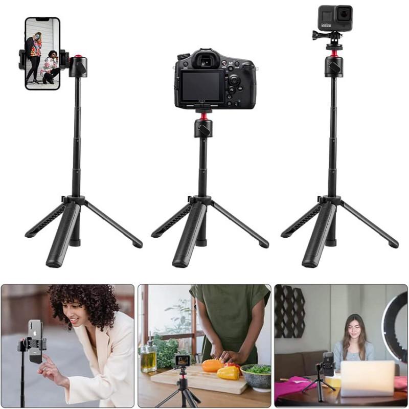 Mini Tripod Smartphone Action Camera GoPro DJI Osmo Mobile Desktop Selfie Stick Handheld Stand Adjustable 22-45cm