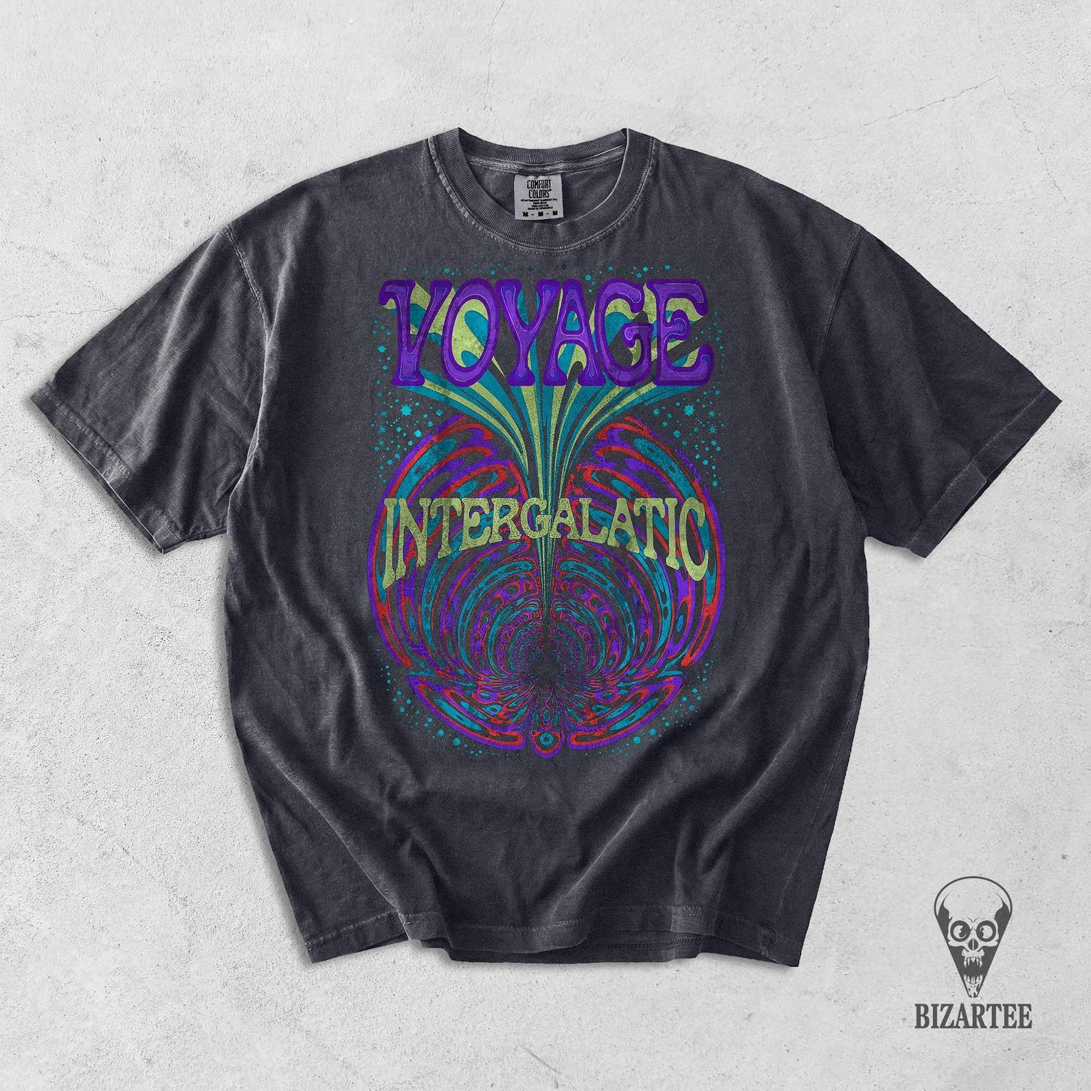 Voyage Intergalactic Psychedelic Shirt, Techno Festival Outfit S