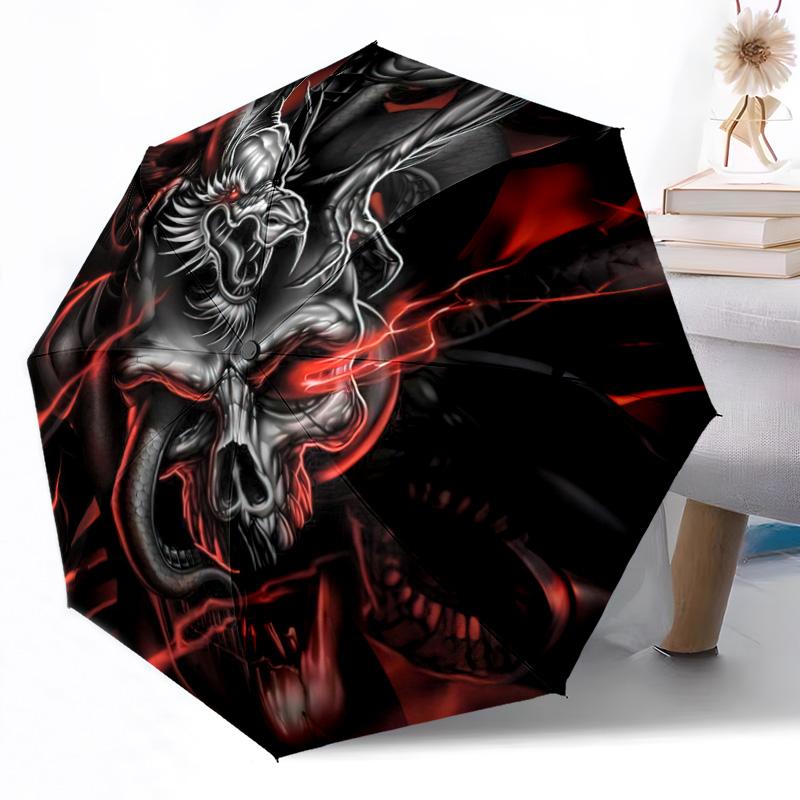 Moonlit Dragon Flight Outdoor Automatic Umbrella Sturdy 8 Rib Durable Plastic Iron Outdoor Daily Use Outdoor Accessory Perfect Gift Friends