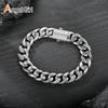 A Exquisite 12mm304 Stainless Steel Cuban Bracelet Fashionable European and American Personality Street Trendy Men Spring Buckle Bracelet