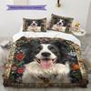 Border Collie Pattern Bedding Home Decoration Birthday Gift (1 * duvet cover + 2 * pillowcase, without core)