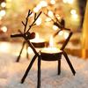 2pcs Reindeer Candle Stand Metal Tealight Holder Ornament Candle Table Decor  Dining Room
