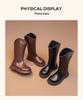 Girls' Knee-High Leather Boots 2025 - Fleece-Lined Autumn/Winter Martin Boots