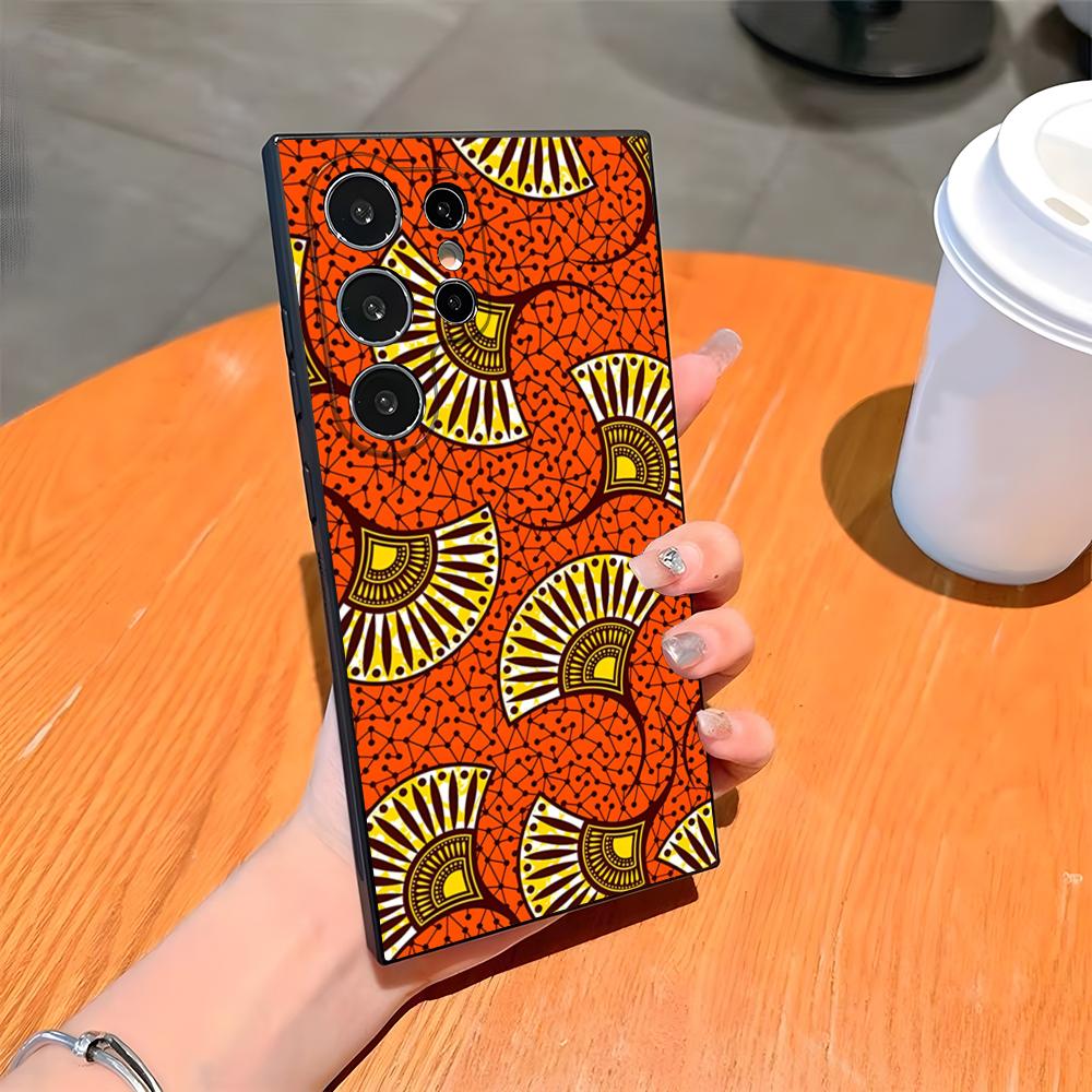 

African Style Fabric Print Phone Case For Samsung S26 S25 Ultra S24 S23 Fe S22 S20 S21 Plus A54 A34 A53 A16 Back Cover Samsung s21