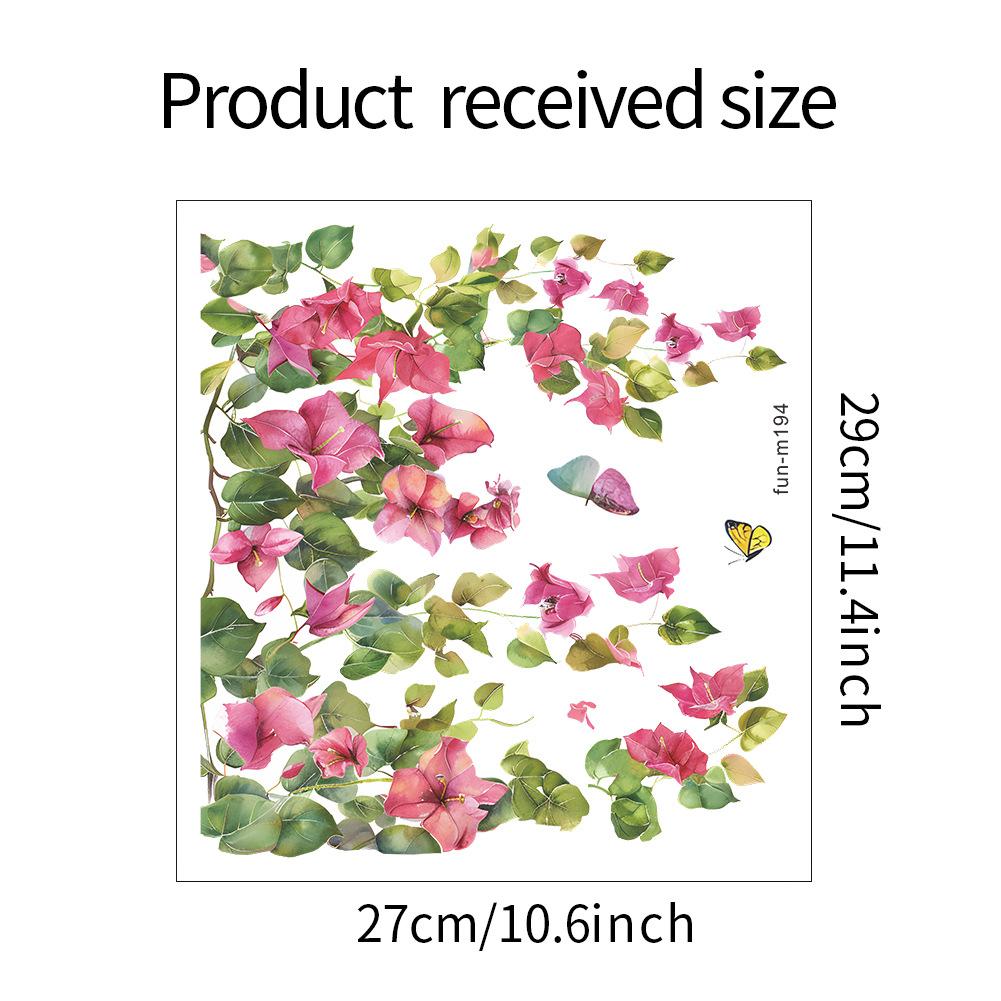 Self-adhesive Toilet Sticker Flower Painting Floral Wall Decals Bathroom Decor Removable Home DIY Sticker Decorative Wall Decals