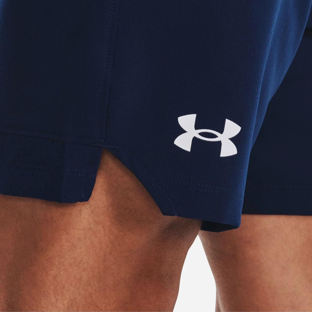 Under Armour Logo Embroidered Letter Print Elastic Waist Straight-Leg Shorts Men Bottoms Academy-Blue 1373718-408