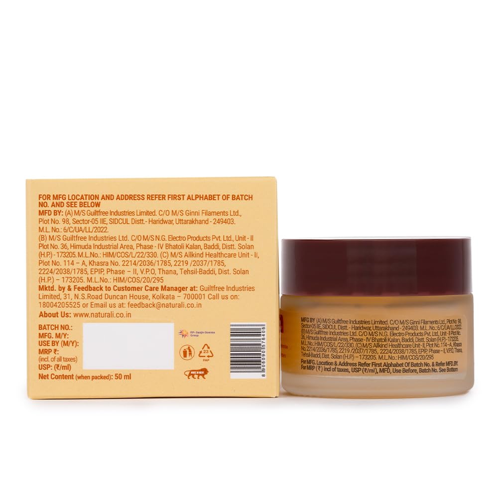 Naturali Radiant Glow Gel Moisturiser 50 Ml Lightweight Hydrating Face Cream For Even Skin Tone Non Greasy Daily Use