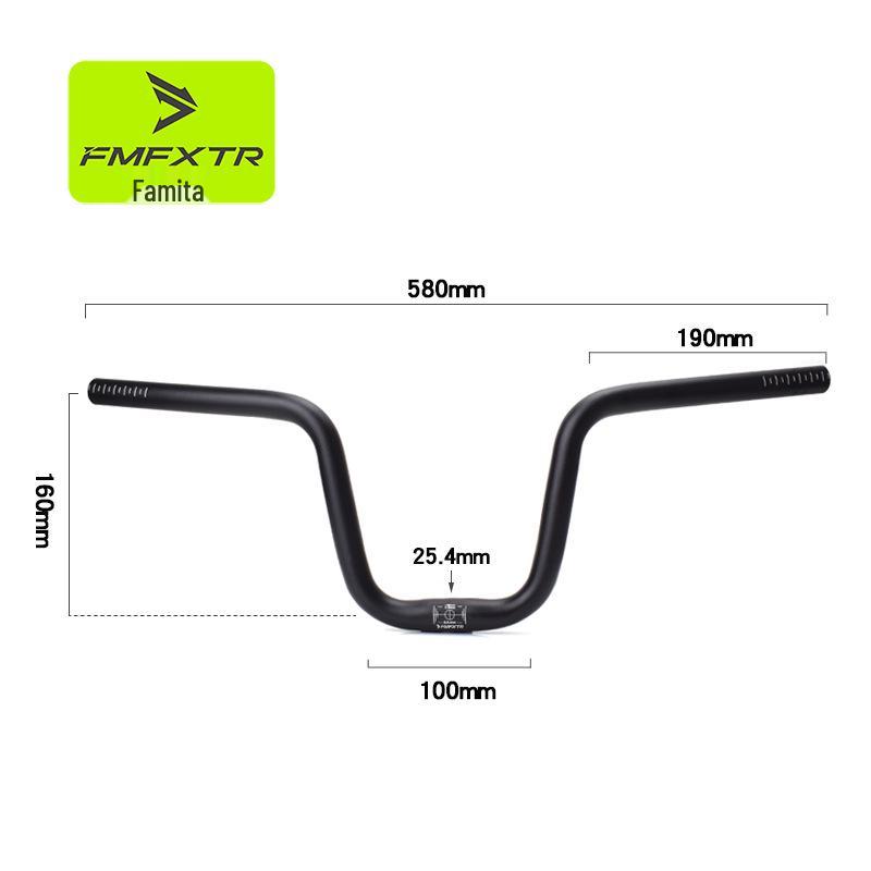 Retro M-Shaped Aluminum Alloy Folding Bicycle Handlebar, 25.4mm, Small Swallow Design, Heightened 412 Modified