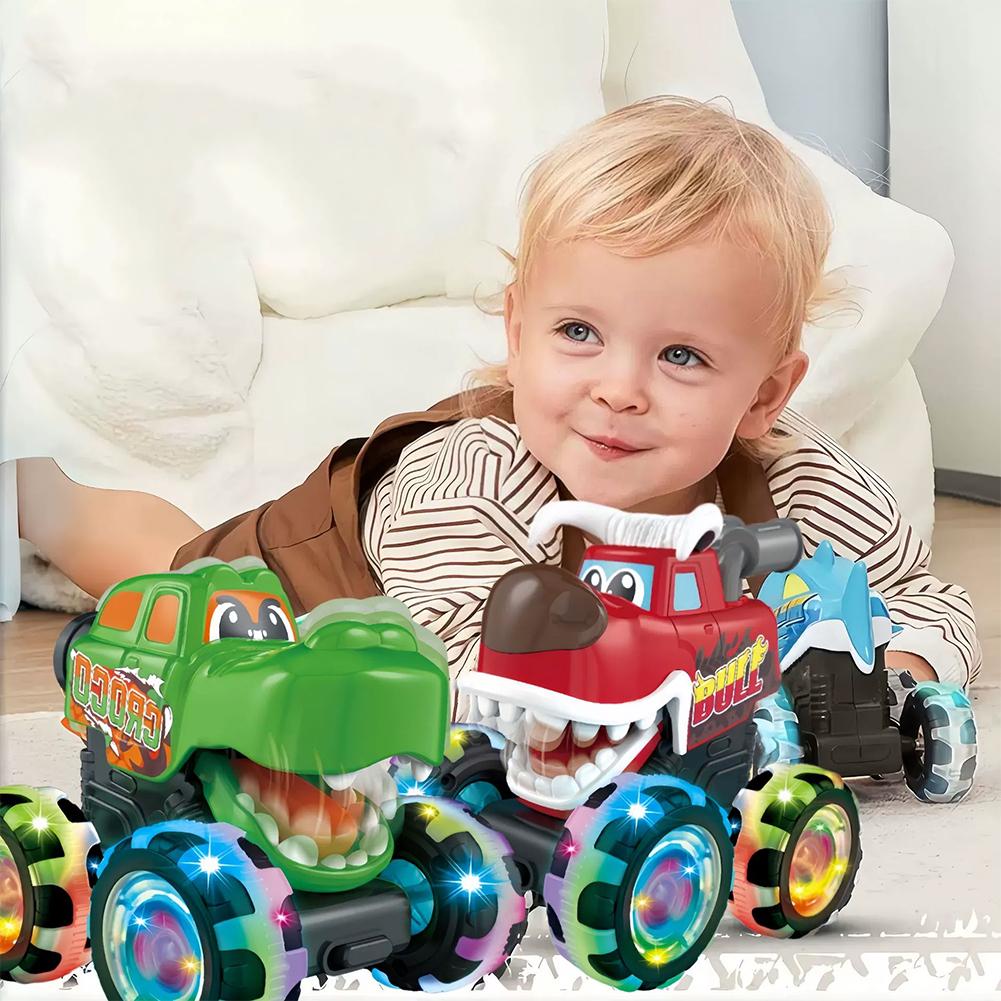 Monster Truck Toy Motion Activated Light-Up Cars Press & Go Cars for Boys Girls Birthday Christmas Gifts
