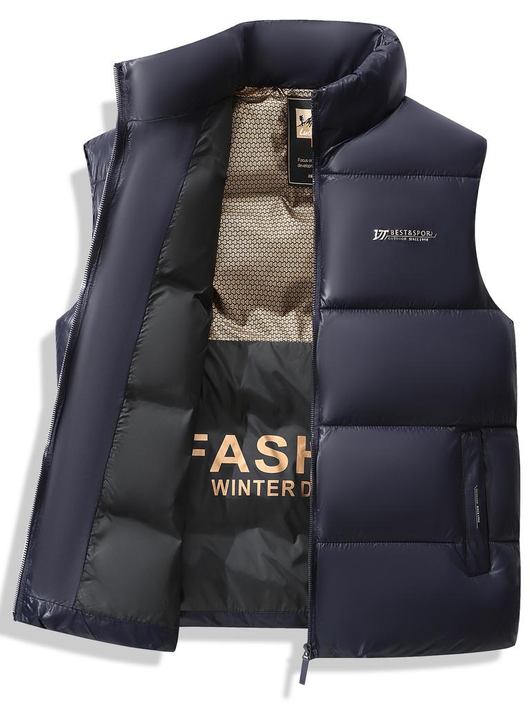 New Men's Cotton Vest, Warm and Thick Sleeveless Cotton Vest, Casual Sports Outdoor Men's Clothing, Shoulder Cutting