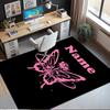Custom Name Butterfly Printed Carpet,Rug for Office Chair Living Room Bedroom Kitchen Room Decor Gifts.