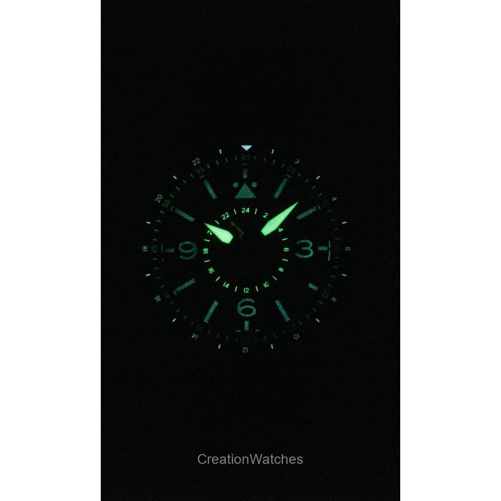 AVI-8 Flyboy Airmaster GMT Lærreim Motor Svart Skive Automatisk AV-4128-01 Herreklokke