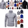 Men's Long Sleeve Solid T Shirt Cozy High Neck Turtleneck Pullover Sweater Top Ideal For Cool Days