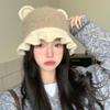 Cute Bear Ear Lace Wool Knitted Hat In FallSeason and ColdSeason Sweet and Versatile Warm Hat Outside Cold proof Hat