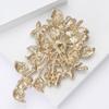 Broche de Banquet de Luxe Vintage en Métal avec Strass Élégante Broche Fleur en Cristal Robe de Soirée