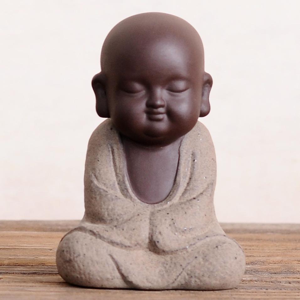 Cute Zen Monk Zisha Clay Tea Pet - Handmade Tea Ceremony Ornament