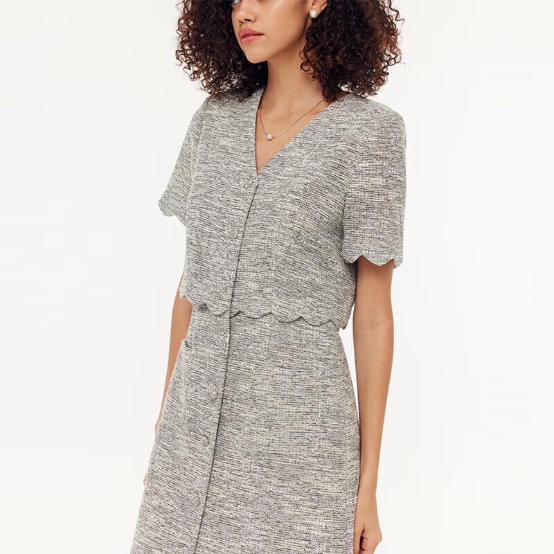 GOELIA Lace Trim Faux Two-Piece Dress