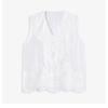 DIMANAF 2026 Neues Weste-T-Shirt Damen Spitze Rundhalsausschnitt Ausgeschnitten Sommerstil Basic Tops T-Shirts Lockere Weste