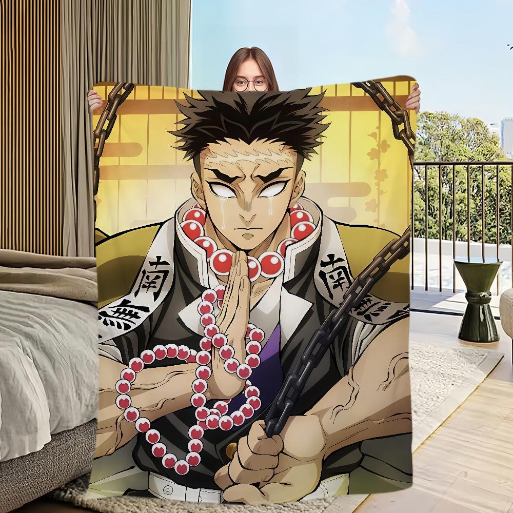 hot anime fanart cool g-Gyomei h-Himejima Blanket Flannel warm comfort soft plush blanket sofa living room bedroom travel gift
