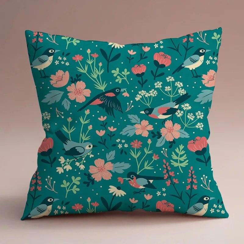 Luxury Home Decor Cushion Cover Chinese Style Creative Floral Pattern Print Pillow Cover Car Sofa Cushion Cover