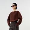 LESS 2025 Spring Off-Shoulder Loose Long Sleeve Sweater