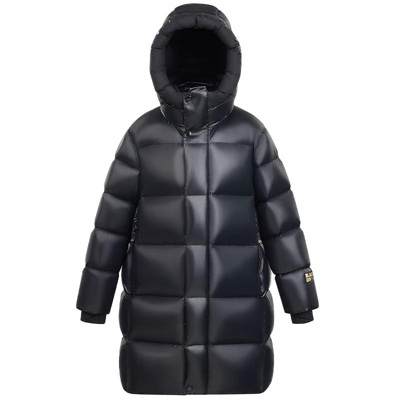 Gaofan Kids' Black Gold Long Goose Down Jacket