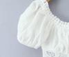 Europäischer Stil Damen Weiß Kurzarm Schnürung Baumwolle Oberteil - Frühjahr 2026 Kollektion