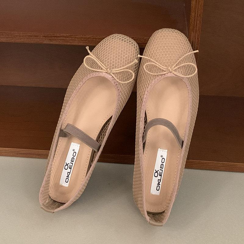 Fashion 2025 New Fashion Butterfly-Knot Women Mary Janes Flats Lolita Shoes Female Mesh Breathable Footwear Ladies Flats With Shoes