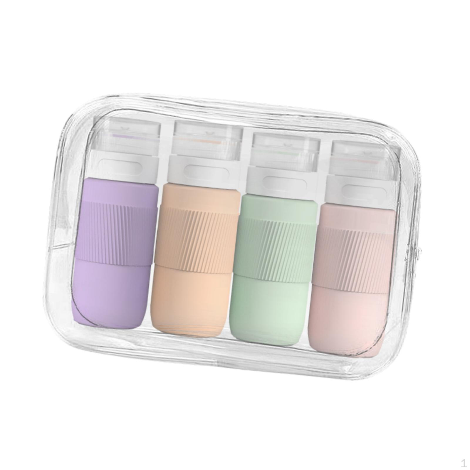 

4 шт. дорожных флакона для туалетных принадлежностей, герметичные, 80 мл, многоцелевые туалетные принадлежности Light Color