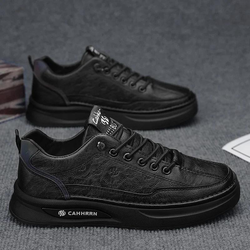 

Мужские кроссовки для улицы, дышащие, спортивные, модные, повседневные, белые, на платформе, обувь для скейтборда, удобные, нескользящие, теннисные туфли 2025 44 чёрный