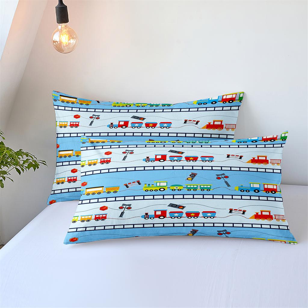 Construction Vehicle Excavator Truck Fire Truck 3D Digital Printing Bed Three-Piece Quilt Kit