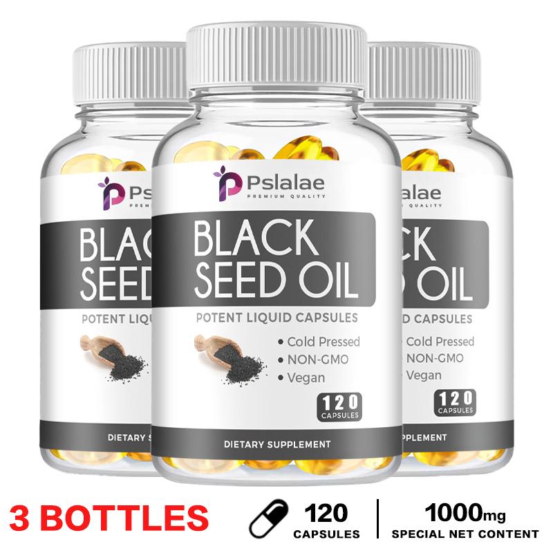 Pslalae 1000 mg Biologische Zwarte Komijnzaadolie - Vegan Capsules - Gezondheid van het Haar