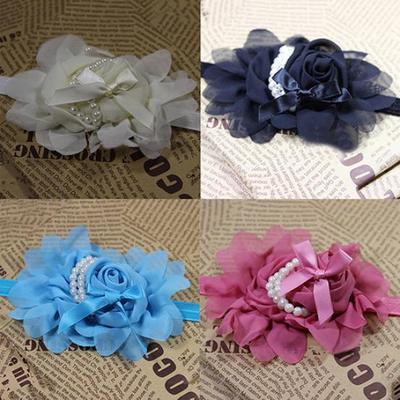 Baby Girls Headband Bow Rose Headwear Hair Accessories Double-Layer Embroidery