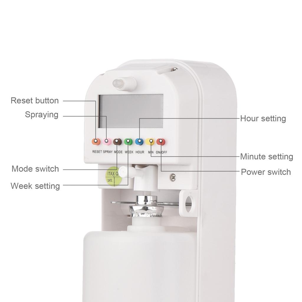 Wall-Mounted Programmable    ener Automatic Fragrance Spray Dispenser 415ml with LCD Display Screen for Home Hotel