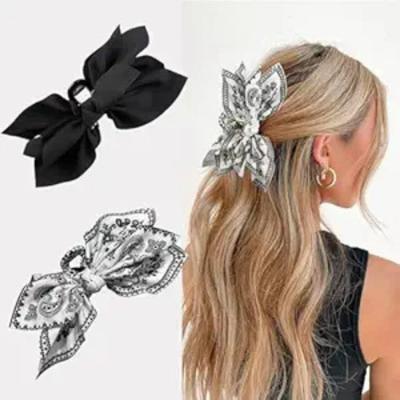 French-style Cashew Flower Bow Clip Sweet Shark Clip  Resort-style Ponytail Clip  Fashionable Headwear