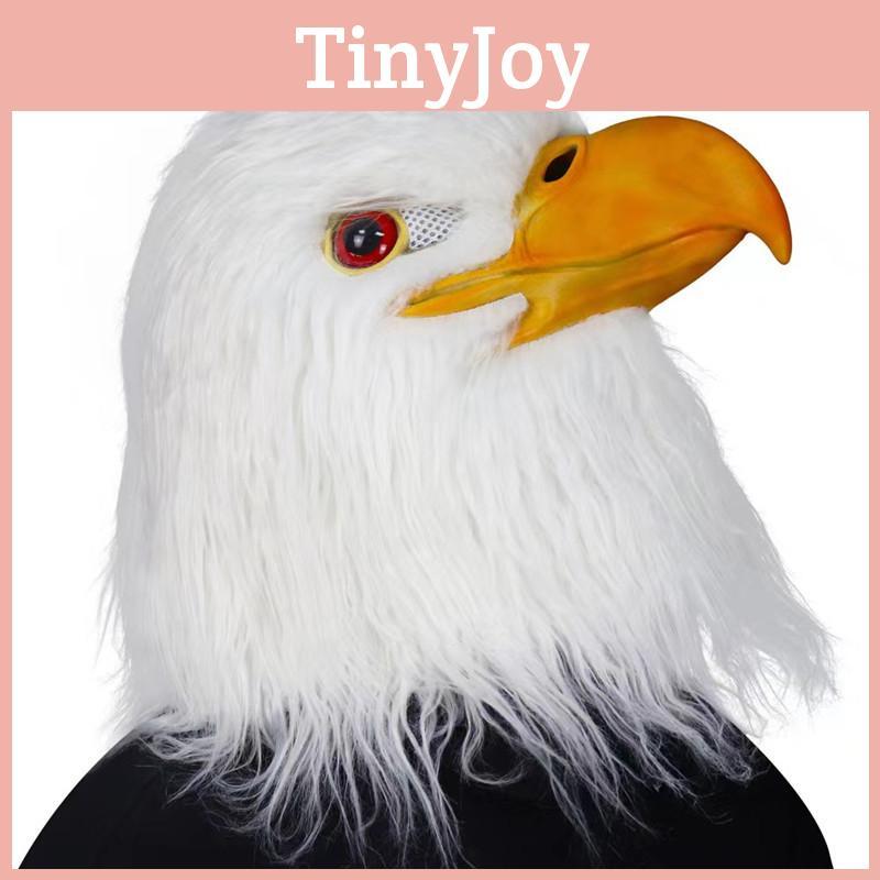 Halloween Latex White Head Eagle Mask With Open Mouth Design For Costume Parties